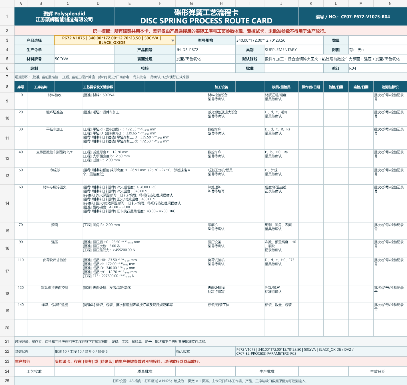 50CrVA 工艺卡预览